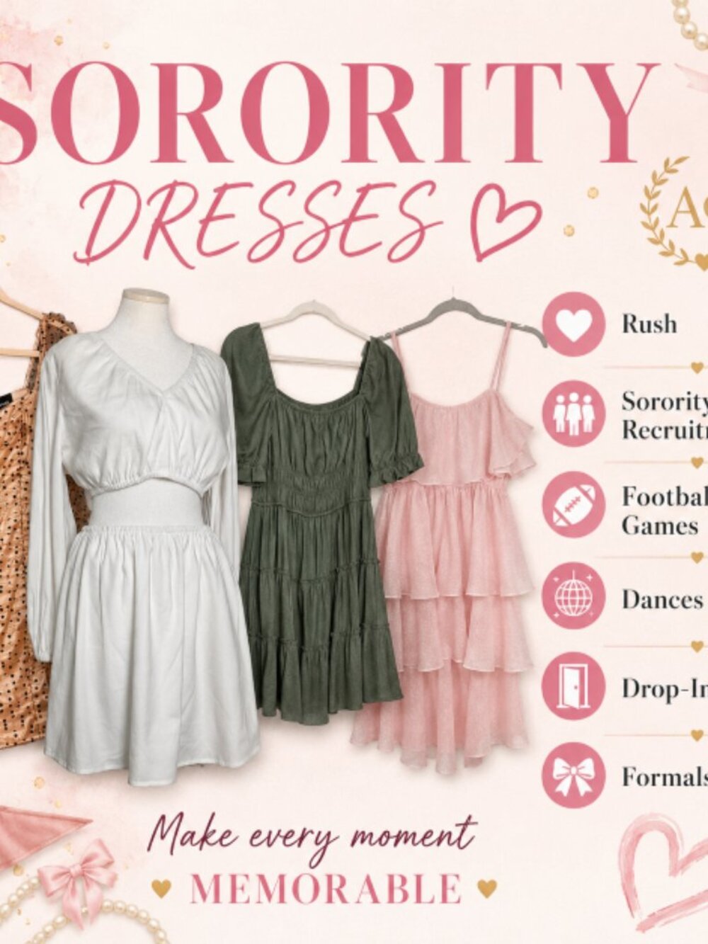 Dresses for College Sorority Events - Rush, Dances, Formals